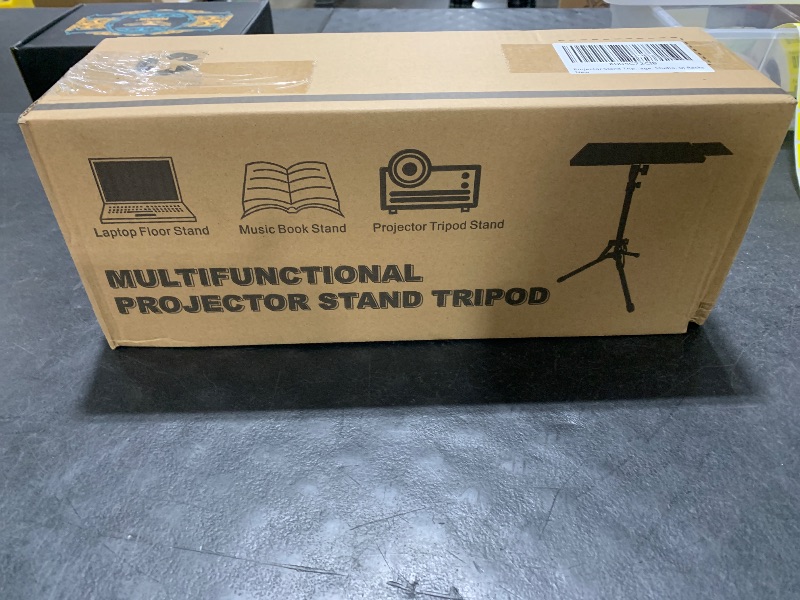 Photo 1 of Projector Stand Laptop Tripod Stand, Upgraded Portable Projector Stand Tripod Adjustable Height 26 to 56 Inch, Laptop Floor Stand with Mouse Tray for Room, Office, Podium, Outside, Studio, Dj Racks