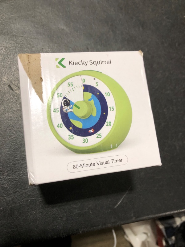 Photo 1 of Visual Timer for Kids, 60-Minute Countdown Timer for Classroom, Desk Timer Kid Time Management Tools with Silent Operation, Pomodoro Timer Astronaut Space Pattern Green