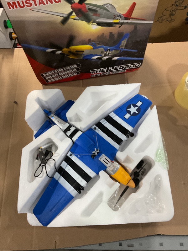 Photo 1 of ***NON REFUNDABLE, PARTS ONLY, MISSING REMOTE***LEAMBE RC Plane 4 Channel Remote Control Airplane with 3 Modes - Ready to Fly Upgrade P51 Mustang RC Airplane for Beginners Adult with Xpilot Stabilization System & One Key Aerobatic