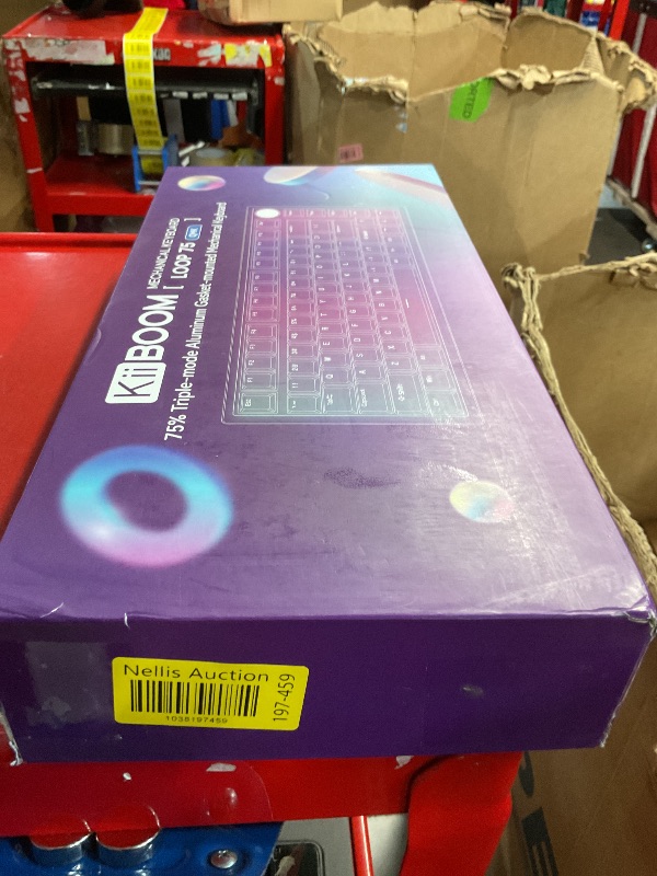 Photo 1 of KiiBoom Loop 75 75% Full Aluminum Block Structure Mechanical Keyboard, QMK/VIA Gaming Keyboard, BT5.0/2.4GHz/USB-C Wireless Keyboard, Gasket, FR4 Plate, RGB for Win/Mac (Red Black)