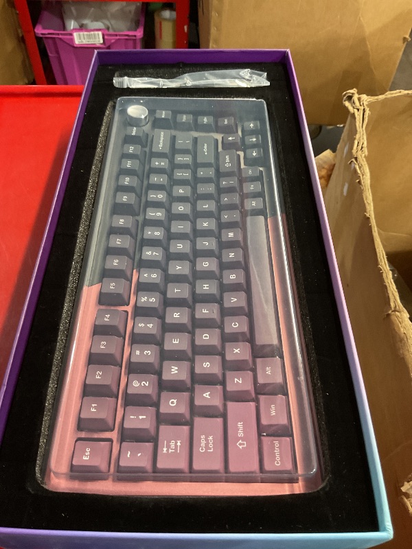 Photo 1 of KiiBoom Loop 75 75% Full Aluminum Block Structure Mechanical Keyboard, QMK/VIA Gaming Keyboard, BT5.0/2.4GHz/USB-C Wireless Keyboard, Gasket, FR4 Plate, RGB for Win/Mac (Red Black)