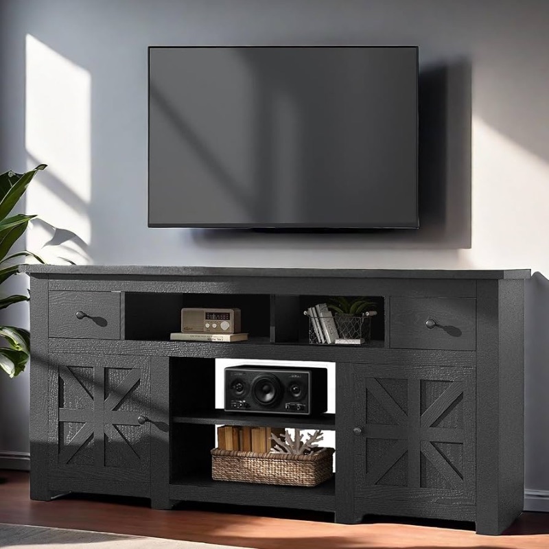 Photo 1 of ***NONREFUNDABLE - MAJOR DAMAGE - SEE COMMENTS***
YITAHOME Rustic TV Stand for 75/80 Inch TV, Entertainment Center with Drawers, Cabinets, Adjustable Shelves & Power Outlet, Media Console Living Room Furniture, Black 70 x 15.5 x 30 Inches