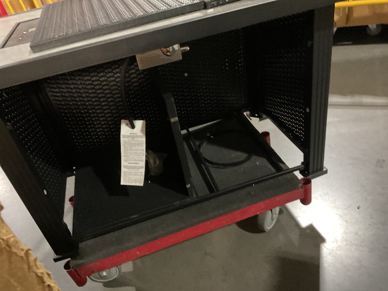 Photo 1 of **HAS MINOR DENTS AND SCRATCHES ON TOP, DOORS ARE MISSING PIECES**44 Inch Propane Outdoor Fire Pit Table, 50000BTU Rectangle Double Door Fire Table with Cover & Rain Cover, Add Warmth and Ambience to Parties On Patio Deck Garden, CSA Safety Certified blac