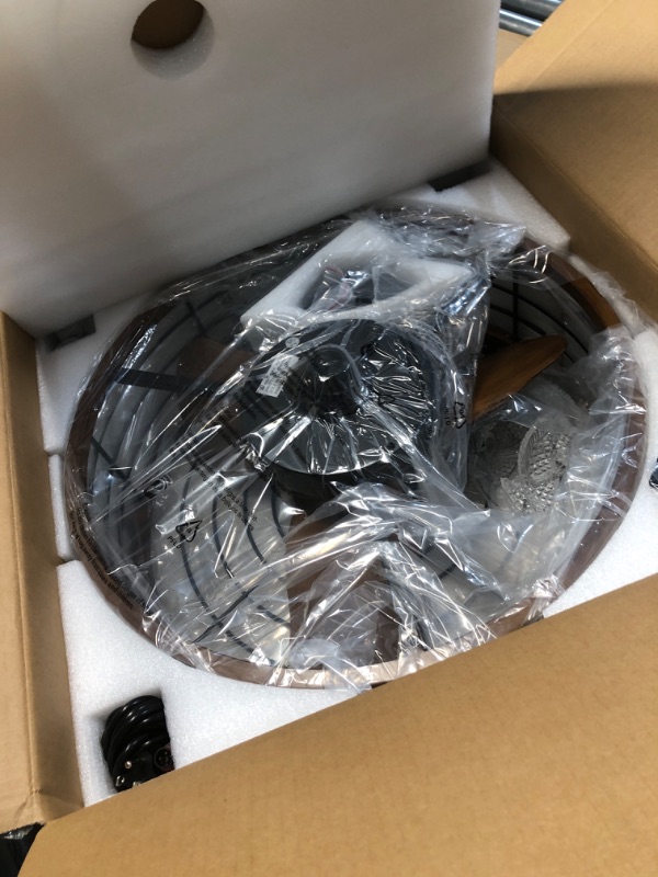 Photo 1 of Outdoor Ceiling Fan with Light, Waterproof Plug in Caged Ceiling Fan, 6 Speeds, 3 Color LED Light, 20” Outdoor Hanging with Hook Gazebo Fan with Remote for Patios, Pergola, Canopy