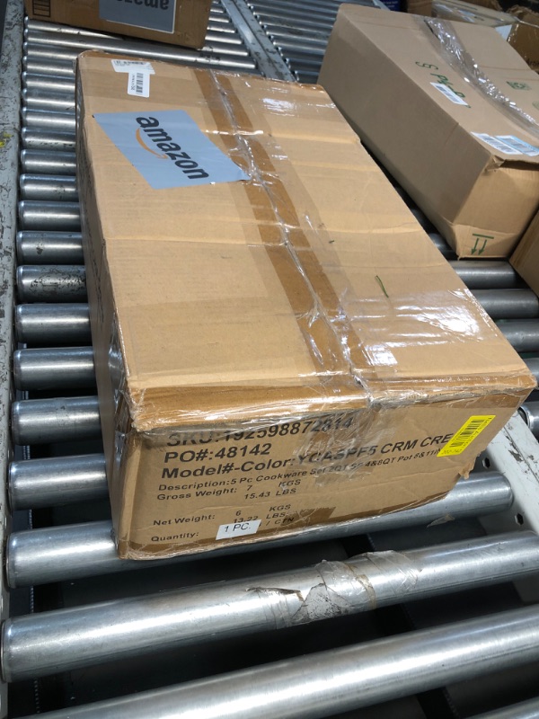 Photo 1 of Country Kitchen Cookware Set with Removable Handle, Oven & RV Safe Pots and Pans Set, Cream, Original