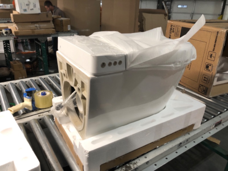 Photo 1 of ***HEAVY PICKUP***WOODBRIDGE Wall-Hung Smart Toilet with Dual-flush, Bidet Wash Function, Heated Seat & Dryer, Concealed Tank system and White Marble Stone Slim Flush Plates, LT611+ SWHT611+FP611-WH