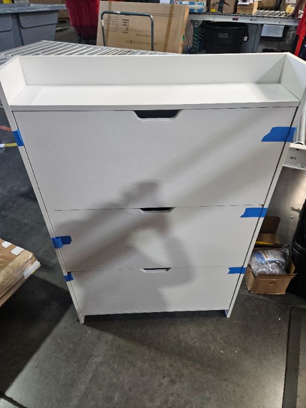 Photo 1 of **ALREADY PUT TOGETHER**HAS SOME VERY MINOR DAMAGE**
Pusalxl Shoe Rack, 3 Tier Shoe Storage Cabinet 12 Pair Shoe Shelves Organizer for Closet Hallway Bedroom Entryway