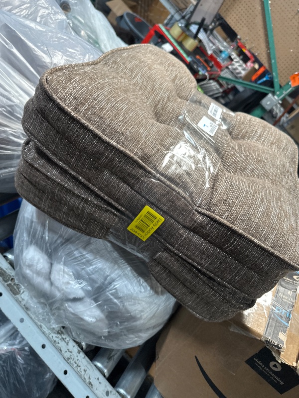 Photo 1 of **MISSING 2 CUSHIONS**
downluxe Chair Cushions for Dining Chairs, Non-Slip Memory Foam Kitchen Chair Cushions, Tufted Seat Cushions for Kitchen Chairs, Dual-Layer Chair Pads, 16.5” x 16.5” x 3”, Set of 4, Brown