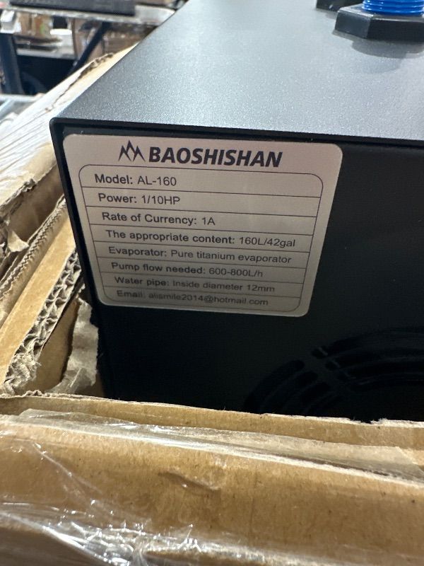 Photo 1 of BAOSHISHAN Aquarium Chiller 42gal 1/10 HP Water Cooler Fish Tank Chiller Special Quiet Design Refrigeration Compressor for hydroponics Water weeds Jellyfish Coral Crystal Shrimp (42gal/160L)
