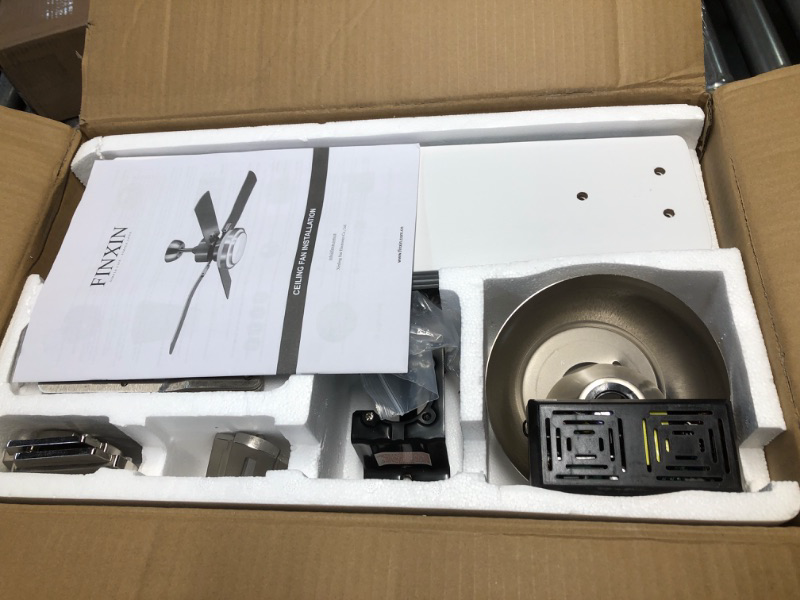 Photo 1 of *LIKE NEW*
FINXIN Indoor Ceiling Fan Light Fixtures Remote LED 48 Brushed Nickel Ceiling Fans for Bedroom,Living Room,Dining Room Including Motor,Remote Switch (48" 4-Blades)