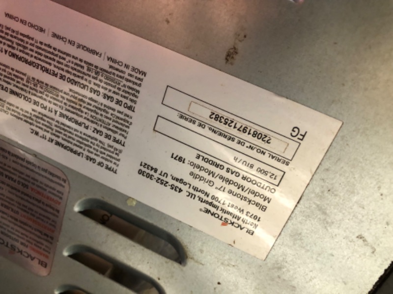 Photo 1 of ***HEAVILY USED - RUSTED AND DIRTY - INCOMPLETE - MISSING PARTS - SEE PICTURES***
Blackstone 1971 Original 17” Tabletop Griddle with Stainless Steel Front Plate, Powder Coated Steel, Black