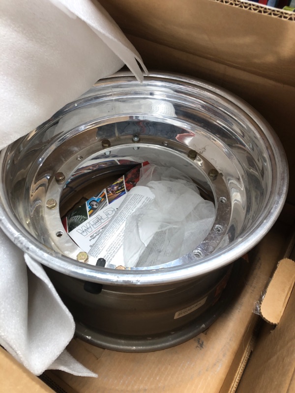 Photo 1 of WELD RACING Wheel, Direct Mount, 15 x 8 in, 5.000 in Backspace, 5 x 9.75 in Bolt Pattern, Cover Included, Aluminum, Polished, Each
