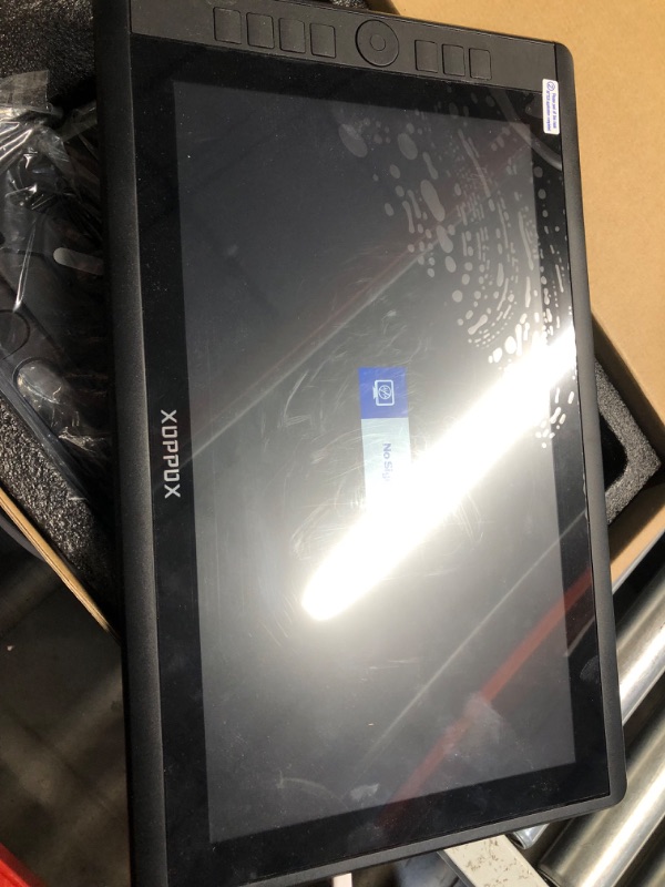Photo 1 of **DAMAGED BY USB PORT, STILL POWERS ON**
Drawing Tablet with Screen, 15.6'' XOPPOX Graphics Drawing Monitor Pen Display with 1080P Full Laminated Screen,Tilt 8192 Levels Battery-Free Stylus,Adjustable Stand,Compatible for Window/Mac