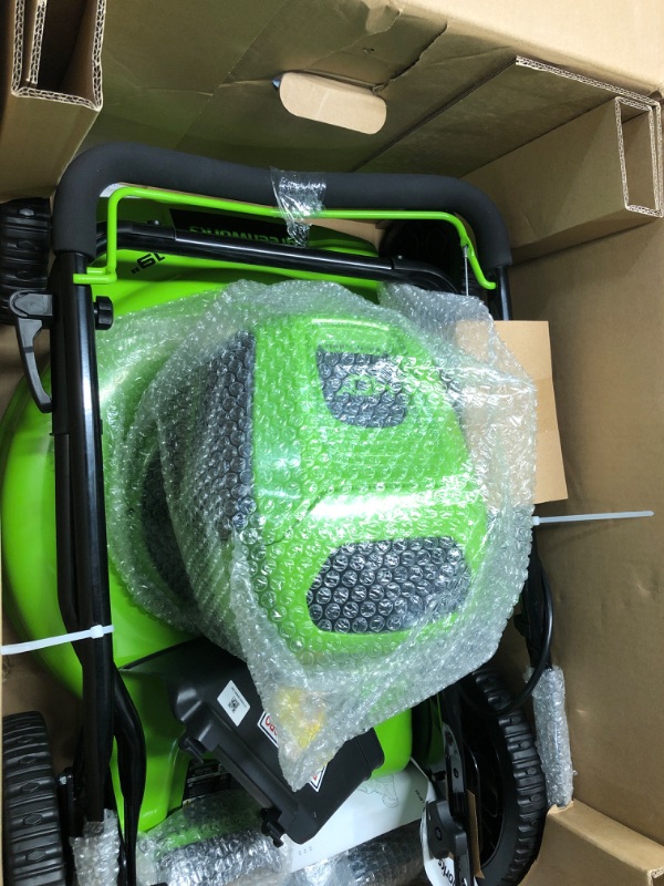Photo 1 of Greenworks 40V 19" Brushless Lawn Mower (High Wheel), 5.0Ah Battery