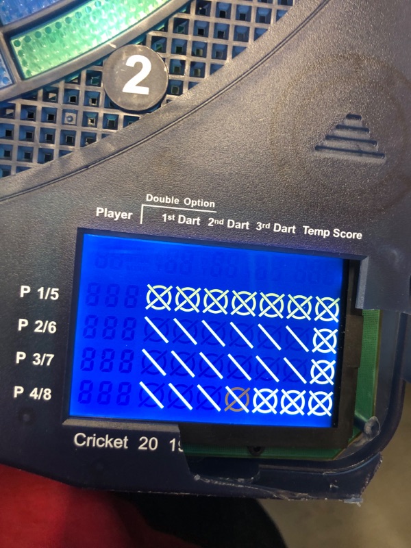 Photo 1 of ***DAMAGED - PLASTIC CRACKED - SEE PICTURES***
Accudart Light FX 2000 Electronic Dartboard with Vibrant LED Light Displays