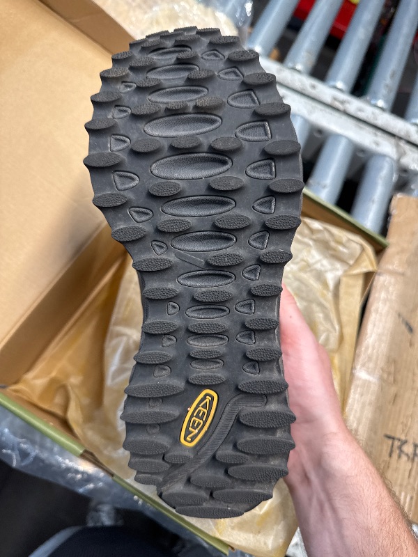 Photo 1 of (DIRTY) (SIGNS OF USE) (SIZE 9.5) 
KEEN Men's Zionic Low Height Waterproof All Terrain Hiking Shoes, Black/Steel Grey, 9.5
