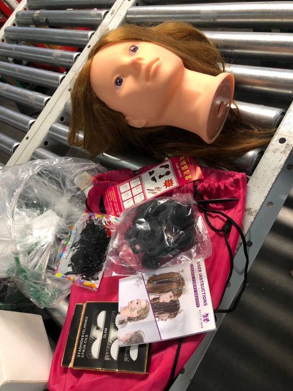 Photo 1 of ***(NO RETURNS OR REFUNDS/ FOR PARTS ONLY/ MISSING PARTS)***
Mannequin Head 60% Human Hair with Tripod Stand,28 Inch Make up Cosmetology Manikin Practice Doll Head with Hair,Braiding Hairdressing Head for Hair Styling with Table Clamp + DIY Hair Styling S