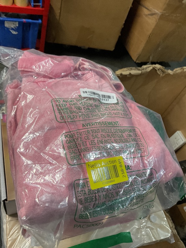 Photo 1 of EVALESS Womens Ripped Distressed Denim Jean Jacket Trendy Fall Stretch Classic Long Sleeve Button Down Washed Trucker Jacket for Women Pink Large