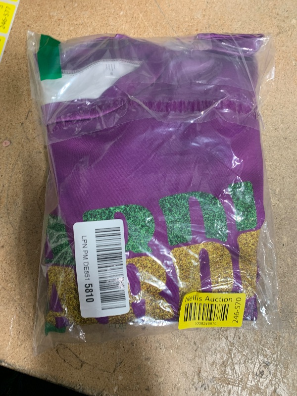 Photo 1 of Ithalt Mardi Gras Shirts for Women Fat Tuesday Carnival Tshirts New Orleans Party Long Sleeve Tops Carnival V Neck Tees(Purple2, Medium)