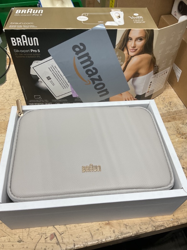 Photo 1 of (POWER TESTED) (UNABLE TO TEST FURTHER) Braun IPL Silk·Expert Pro 5 PL5157 Latest Generation IPL, Holiday Gifts for Women and Men, at-Home Hair Removal System with Soft Pouch and Precision Head