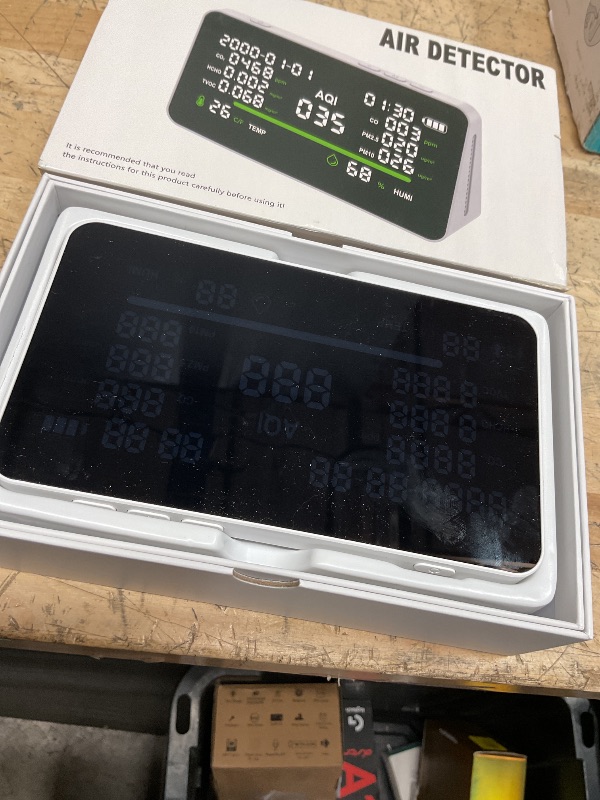 Photo 1 of 11-in-1 Air Quality Monitor, Indoor CO2/VOC/AQI/PM2.5/Thermometer/Humidity Monitor, Portable Smart Air Quality Meters, Air Quality Tester for Home Office Outdoor, Battery Powered**NO S/N 