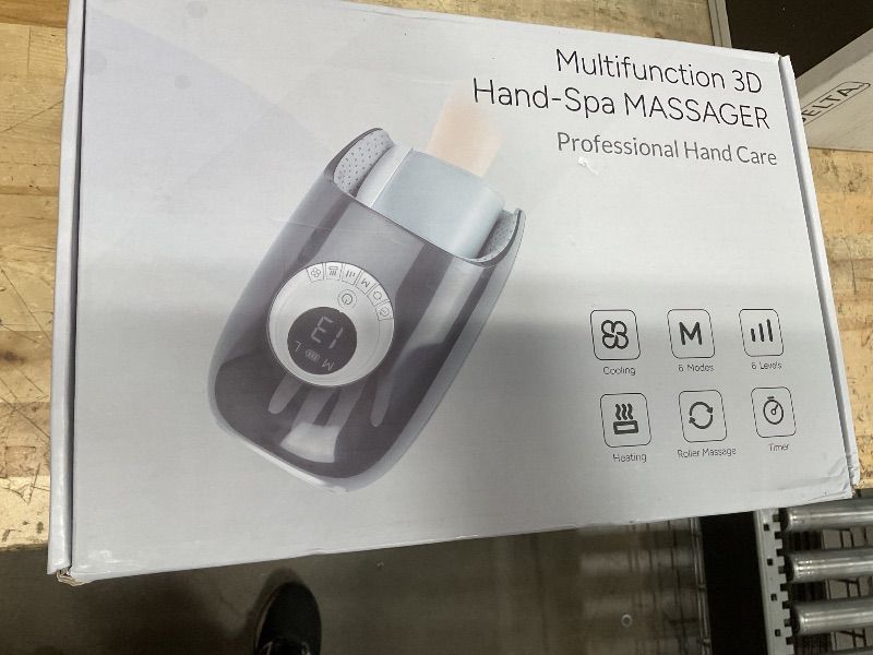 Photo 1 of Hand Massager with Heat and Compression, 3D Machine for Hand and Finger Relief, 6 Levels Pressure Point Therapy, Blowing Design of Year-Round, Wrist & Palm Kneading, Gifts for Women, Black