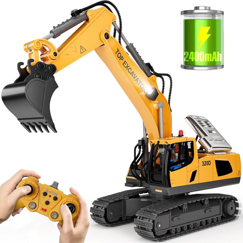 Photo 1 of 
Remote Control Excavator Construction Toys for Boys, 2×1200mAh RC Excavator Toy with Metal Shovel & Light, 11CH Excavator Toys for Boys 3-5 4-7 8-12...
Style:Excavator 1