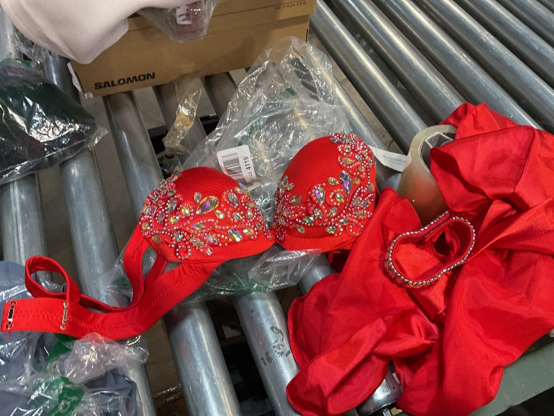 Photo 1 of ROYAL SMEELA Belly Dance Costume with Skirt, Bra, Armband and Shawls - Red