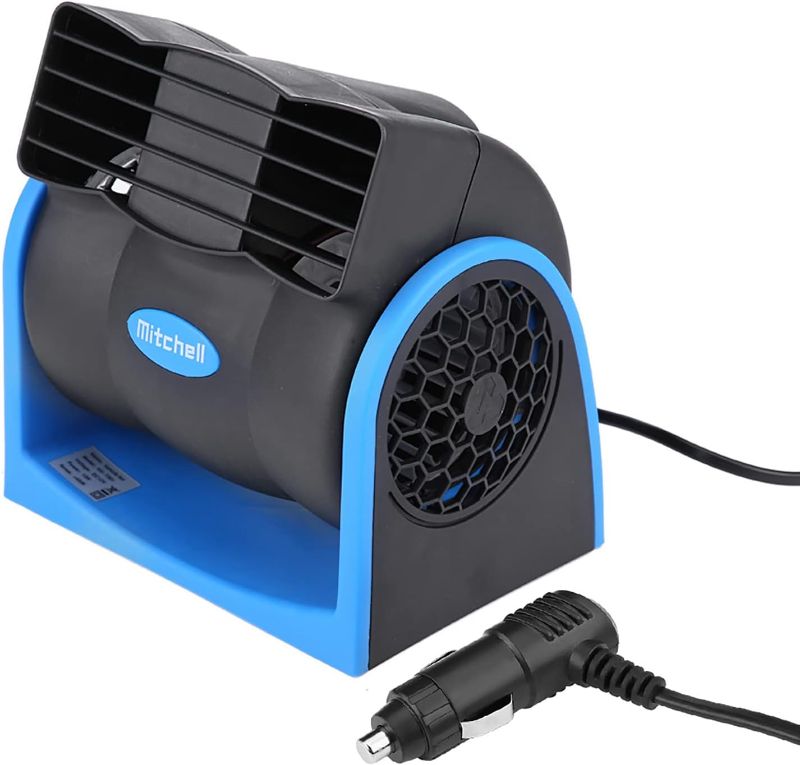 Photo 1 of 12V Car Fan, Cooling Air Circulator for Car Truck Van SUV RV Boat, Plug into Cigarette Lighter, Low Noise Design, Portable and Efficient Airflow Solution
