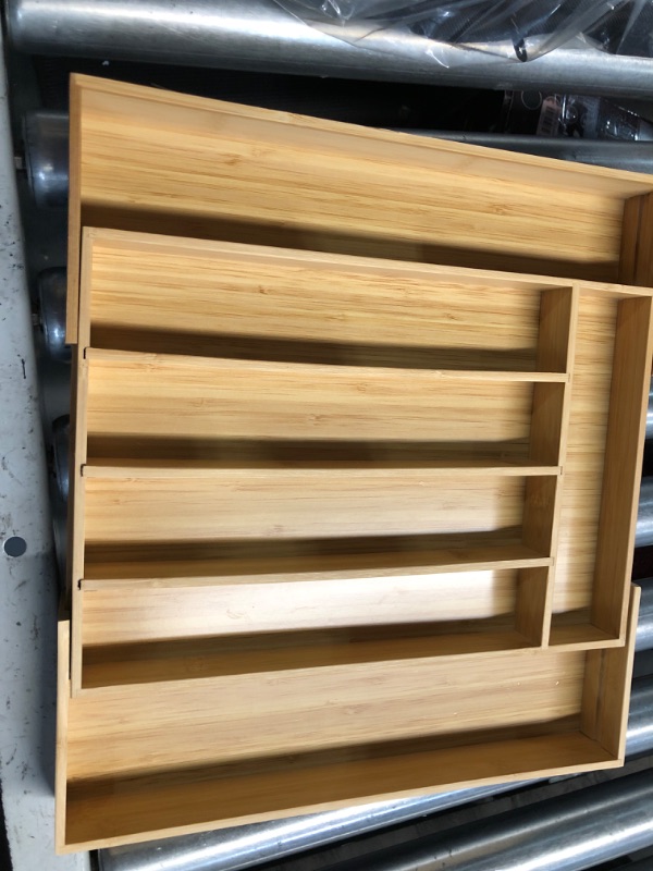 Photo 1 of ***(HEAVILY USED)***
AUJEN Bamboo Silverware Organizer - Expandable Drawer Organizer, Adjustable Utensil Organizer, Kitchen Cutlery Drawer Organizer, Kitchen Organizers and Storage Holder for Flatware, 5-7 Slots, Natural