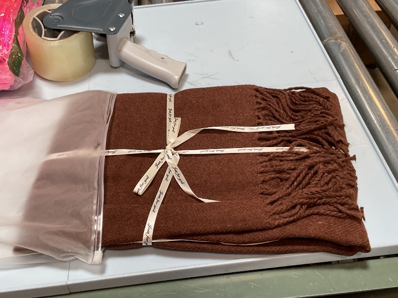 Photo 1 of MissShorthair Pashmina Travel Scarf for Women Cashmere Solid Color Shawl Wraps Wool Shawls Gift for Evening Dresses,Shrimp paste
