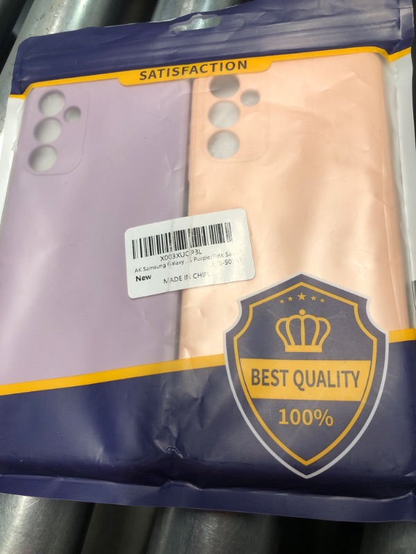 Photo 1 of AK Samsung Galaxy A14 4G 5G Case, Slim Liquid Silicone Protective Cover, Grass Purple/Pink Sand