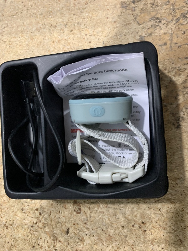 Photo 1 of 2025 Ultra-Small Bark Collar with Optional Shock, Vibration & Sound, Bark Record for Small Dogs 5-15lbs, Only 1 * 1.7in & 0.8oz, Rechargeable, IPX7 Waterproof, 5 Sensitivity Levels(BlueWhite)