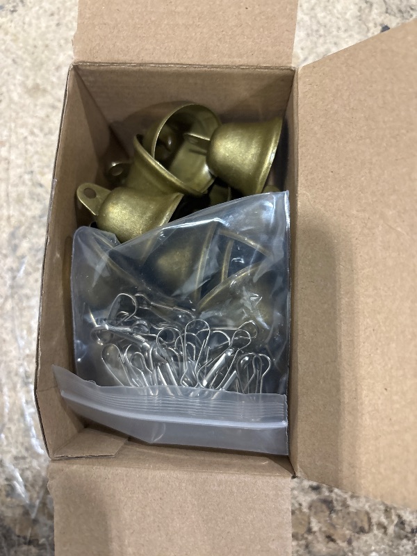 Photo 1 of 30 Pieces Craft Bells Small Brass Bells for Crafts Mini Vintage Bells with Spring Hooks Tiny for Hanging Wind Chimes Making Dog Training Doorbell Wedding Decor, 1.65 x 1.5 Inch(Bronze)