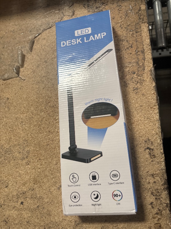 Photo 1 of LED Desk Lamp with USB Ports,Touch Desk Lamps for Home Office with 5 Color Modes,3 Brightness Desk Light with Small Night Light,Reading Lamp Table Lamp for Bedroom Bedside Study Black ?with adapter?