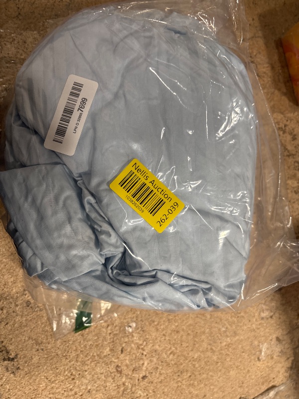 Photo 1 of Lasin Bedding Luxury Super Soft 100% Cotton, Stripe, Fitted Sheet, Cal-King 72" x 84", 12" Drop, Blue