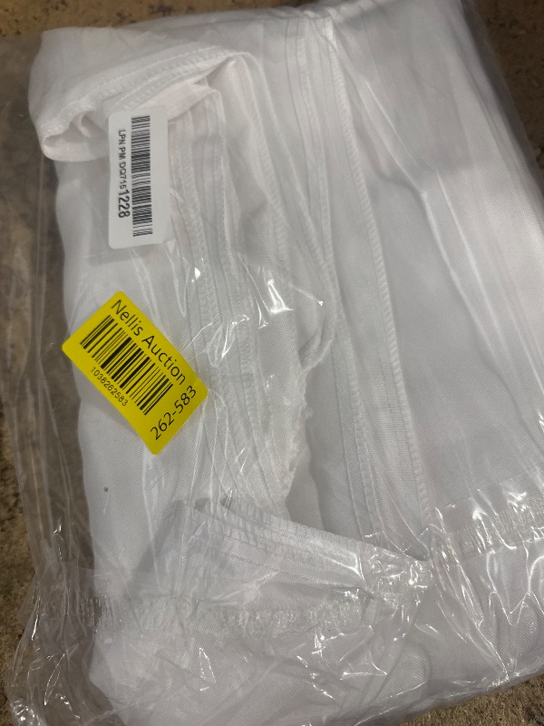 Photo 1 of PLOYMONO Fitted Tablecloths 2 Pack, Floor Length Table Covers for 6 FT Rectangle Table, (72x30 Inch) Polyester White Table Cloth for Trade Craft Show, Buffet, Banquet, Wedding(White)