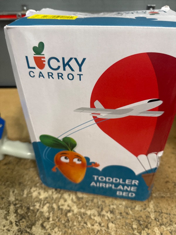 Photo 1 of Lucky Carrot Toddler Airplane Bed - Inflatable Airplane Bed for Toddlers, Kids Plane Bed, Baby Seat Extender for Kids - Blow Up Toddler Air Mattress for Child Flight Sleep with Safety Belt and Pump
