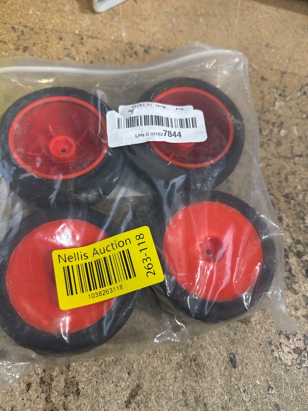 Photo 1 of 4Pack ShareGoo RC 85mm/3.34" Rubber Tires Front Rear Tyres 12mm Hex Wheel Compatible with Redcat HPI HSP Kyosho 1/10 RC Off-Road Car Buggy (Red)