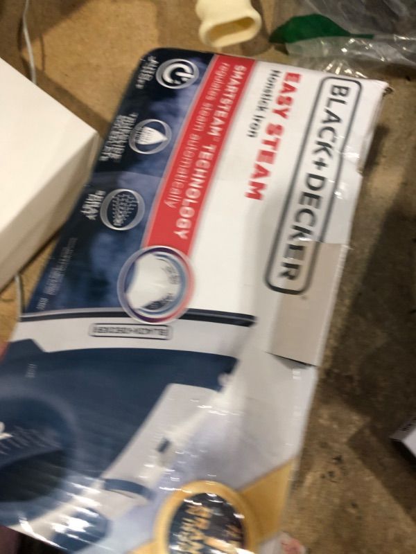 Photo 1 of ***(PARTS ONLY/ NON REFUNDABLE/ NO RETURNS OR REFUNDS)***
BLACK+DECKER Easy Steam Compact Iron for Clothes, Automatic Shutoff, Nonstick Plate, Light Weight, 1200 Watts