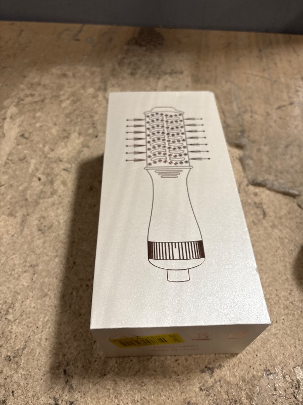 Photo 1 of 4-in-1 Travel Dual Voltage Hair Dryer Brush Blow Dryer Brush,Portable 2 inch Mini Hot Air Brush,Travel Hair Styler/Volumizer/Straightener/Curler,110-240V European Blow Dry Brush with EU&UK Plug