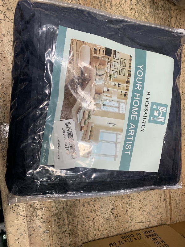 Photo 1 of H.VERSAILTEX Wingback Chair Covers Velvet Plush Wing Chair Slipcover 1 Piece High Stretch Wing Back Chair Slipcovers Sofa Cover Furniture Cover with Elastic Bottom, Navy