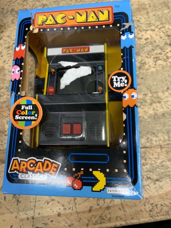 Photo 1 of Arcade Classics Pac-Man - Retro Mini Arcade Game, Full Color Screen, Classic Handheld Electronic Game Console, 90s Toy, Great Gift for Kids 8+