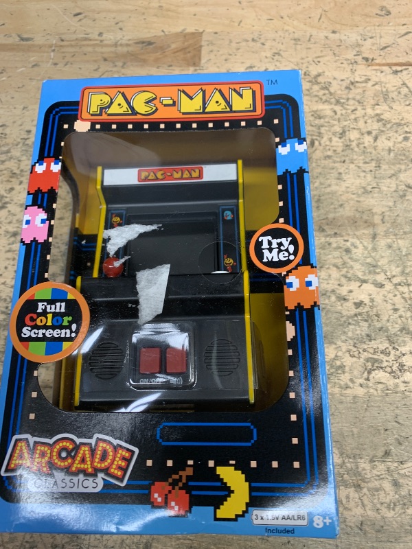 Photo 1 of Arcade Classics Pac-Man - Retro Mini Arcade Game, Full Color Screen, Classic Handheld Electronic Game Console, 90s Toy, Great Gift for Kids 8+
