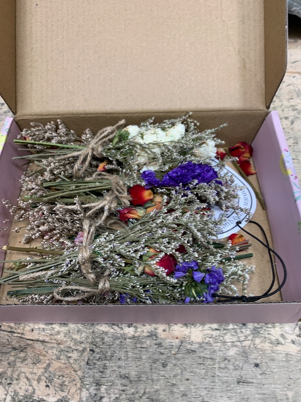 Photo 1 of 10 Pack Dried Flower Bouquets Mini Dried Flower with Stem Forget Me Not Dried Embossing Natural Flower Bundles Artificial Flower Dried Floral Arrangement for Vase DlY Wedding Decor (Forget Me Not)