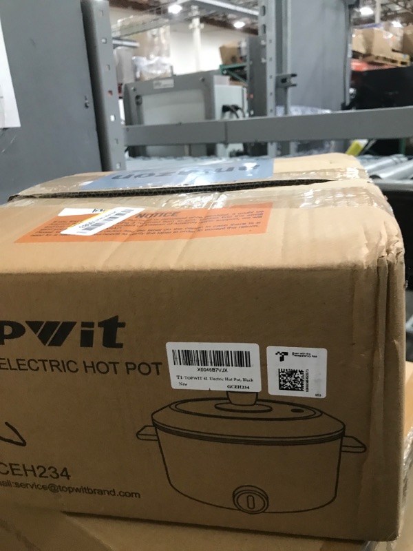 Photo 1 of TOPWIT Hot Pot Electric, 4L Electric Pot with Non-Stick Coating, Dual Power Electric Cooker for Deep Frying, Steak, Pasta, Multi-Functional Large Capaity Shabu Shabu Pot for Party, Gathering, Black