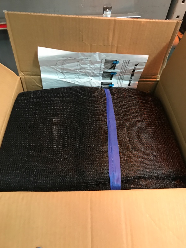 Photo 1 of 12 FT Trampoline Replacement Safety Enclosure Net for 6 Straight Poles Round Frame Trampolines, Breathable and Weather-Resistant with Adjustable Straps(NET ONLY)