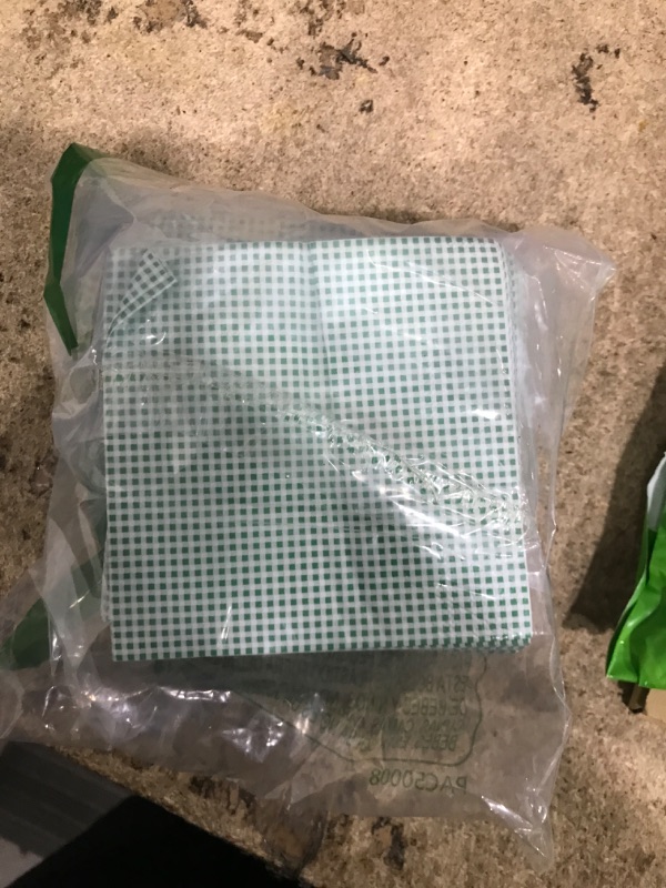 Photo 1 of 100 Counts - 3-Ply Green Plaid Napkins, Disposable Paper Dinner Beverage Dessert Napkins for Saint Patrick's Day Party Event Supplies (Green Plaid)