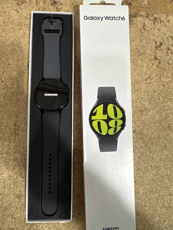 Photo 1 of Samsung Galaxy Watch 6 44mm Bluetooth Smartwatch, Fitness Tracker, Personalized HR Zones, Advanced Sleep Coaching, Heart Monitor, BIA Sensor, Health Wellness Insights, Big Screen, US Version, Graphite