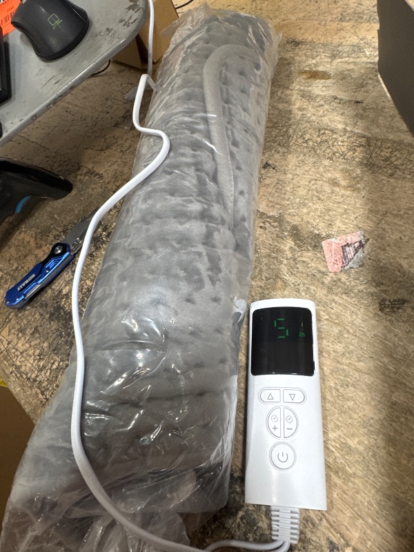 Photo 1 of *powers on* Heating Pad for Back Pain Relief & Cramps 17"x33" Large, Moist Dry Heat Options, XL Electric Heating Pads, 9 Heat Settings, Machine Washable, Auto-Off, Gifts for Women, Mom, Men